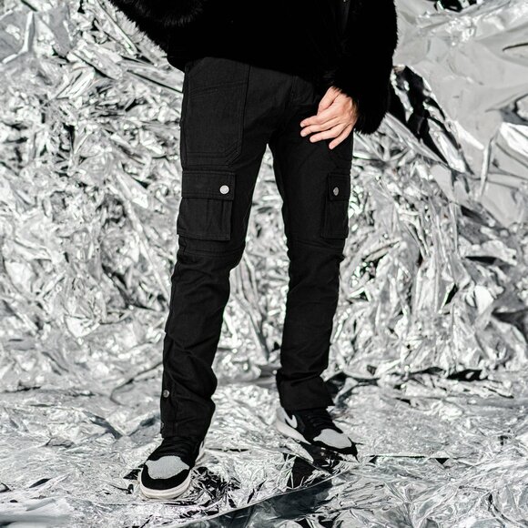 AKINGS Canvas Cargo Snap Pants - Picture 3 of 8